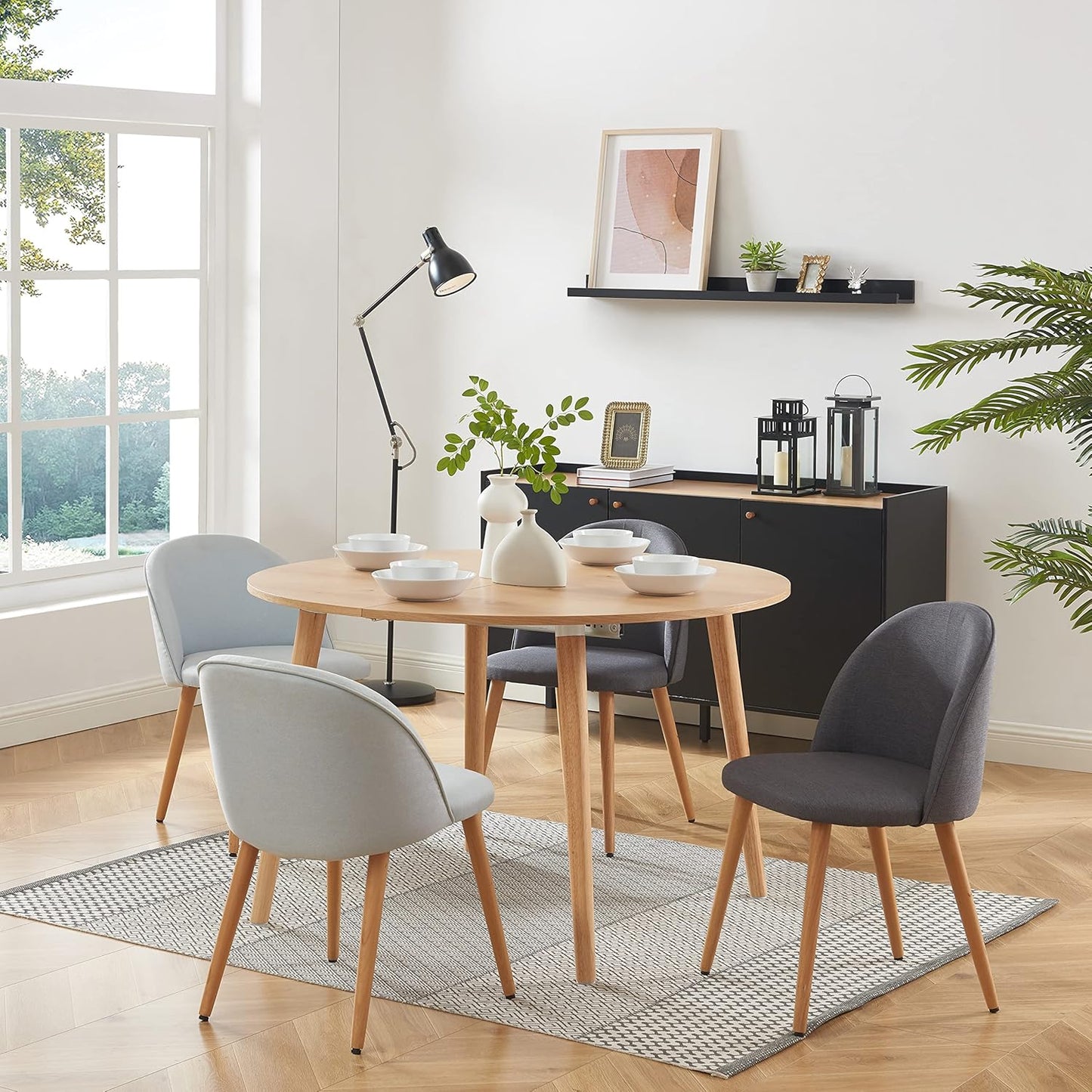 BAÏTA Oracle Oak Veneer Extendable Table 120 to 160 cm