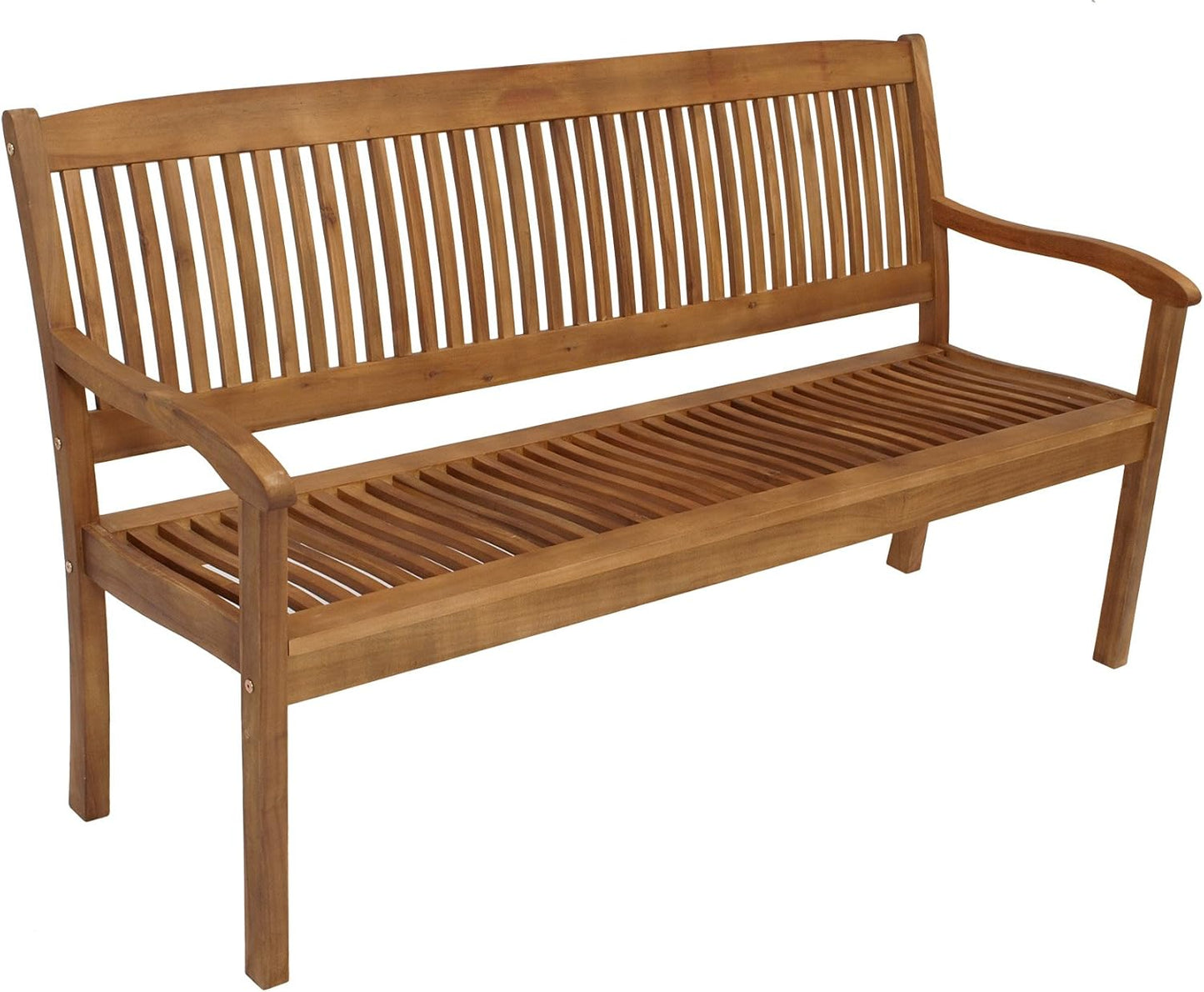 Maracana Garden Bench 3-Seater 157 cm Solid Acacia Brown Oiled Outdoor