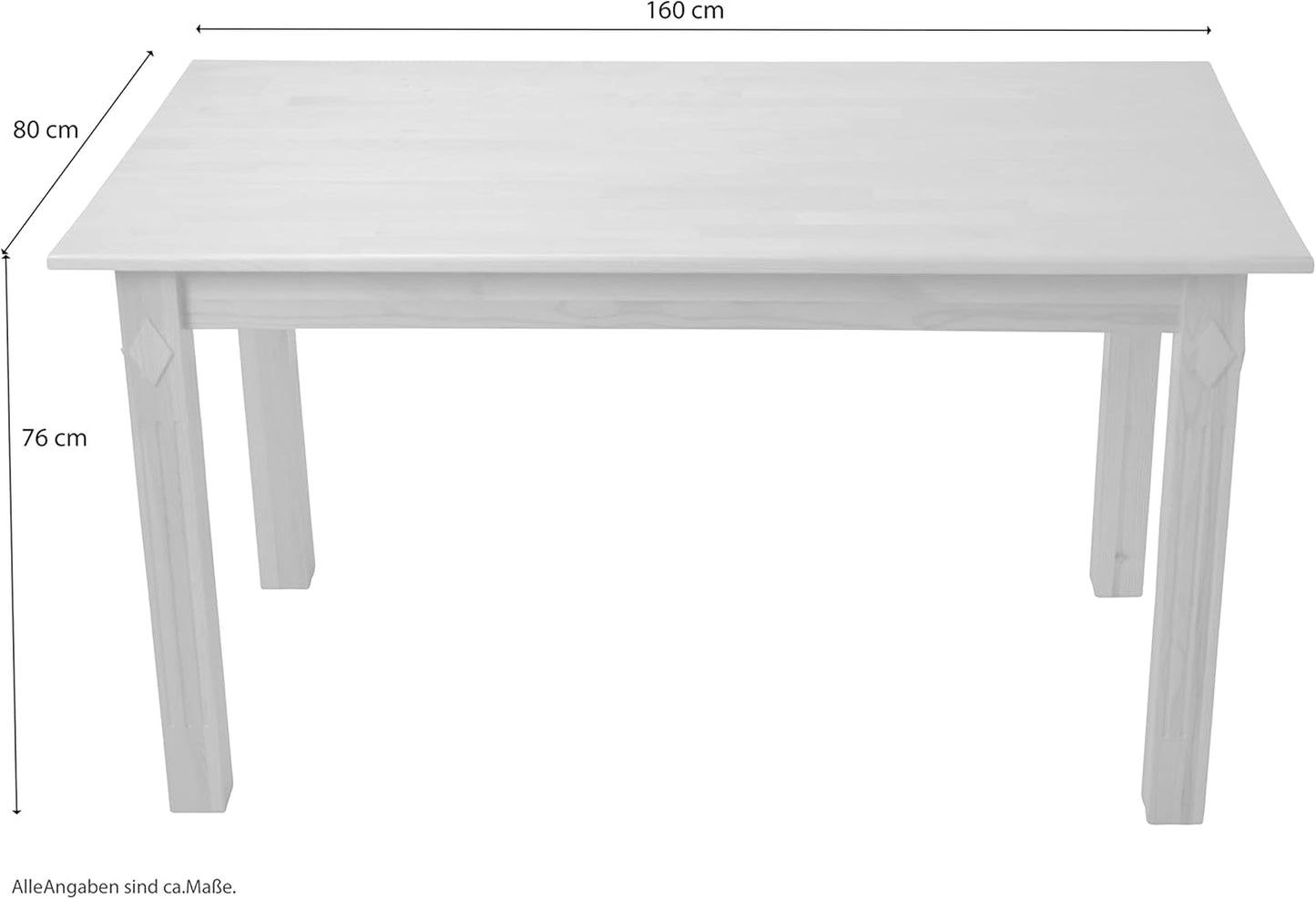 moebel direkt online Bosse Solid Wood Dining Table 160 x 80 cm Natural