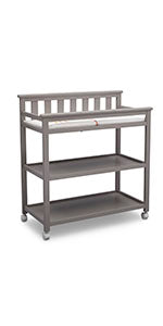 Delta Children Taylor 4-in-1 Convertible Baby Crib, Easy to Assemble, Sustainable New Zealand Wood, Grey