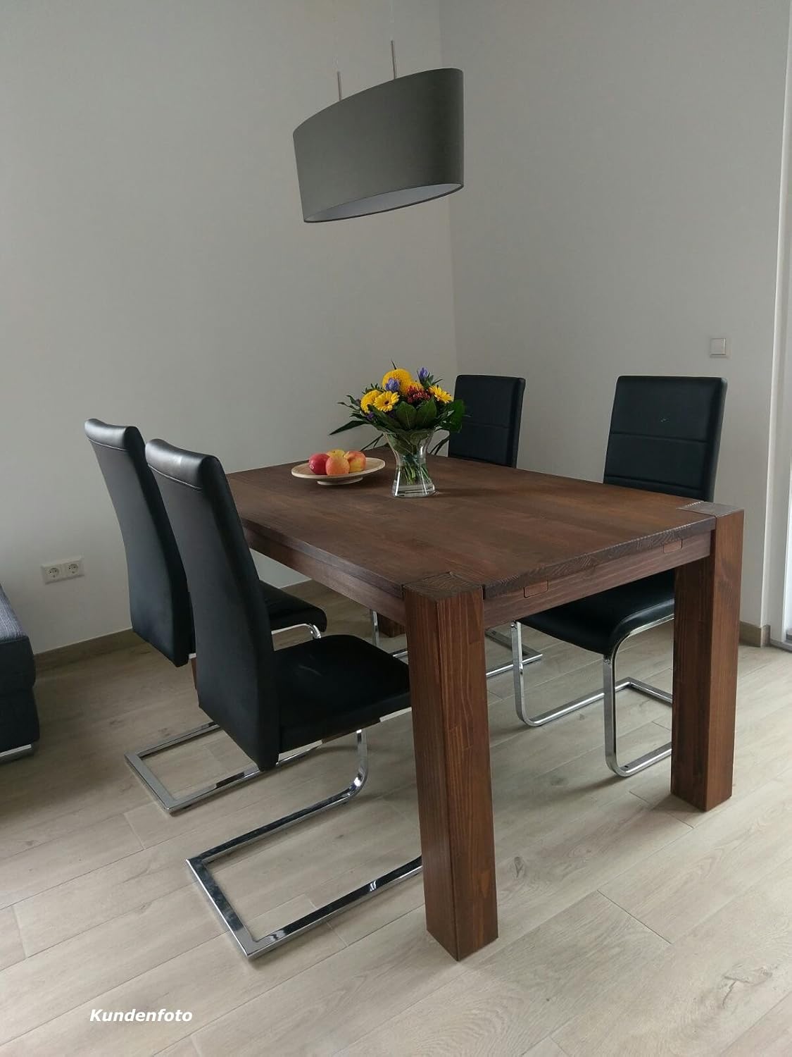 Seidel Rio Bonito Dining Table 160 x 90 cm B-Stock Colour Cognac Brown Pine Solid Wood, Oiled and Waxed Table, Optional: Matching Benches 160 x 38 cm