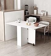 Folding Kitchen Table, Dining Table, 2 Folding Trays with 2 Drawers, 1 Cabinet and 1 Storage Shelf, 120 x 60 x 76.5 cm, Grey