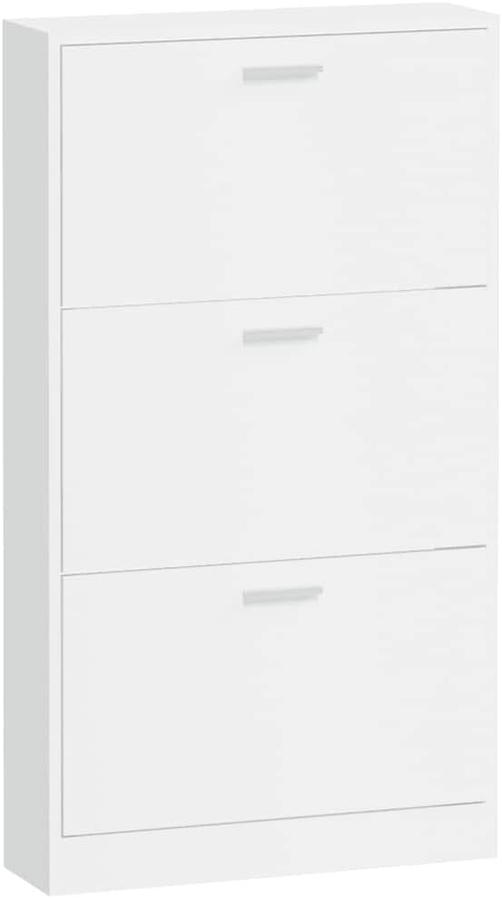 Shoe Cupboard High-Gloss White 59 x 17 x 108 cm