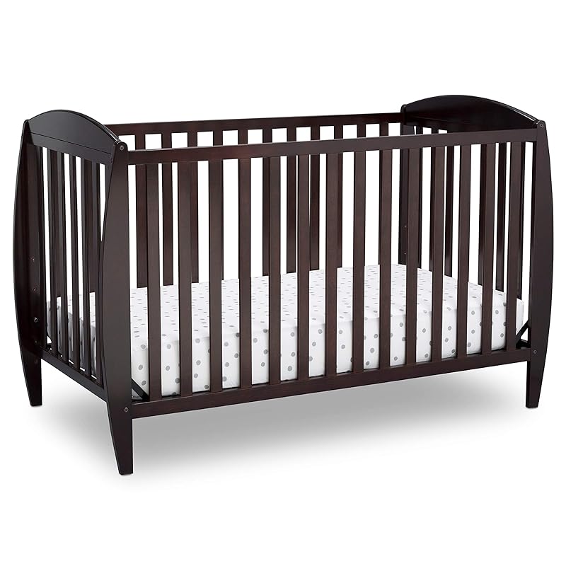 Delta Children Taylor 4-in-1 Convertible Baby Crib, Easy to Assemble, Sustainable New Zealand Wood, Grey