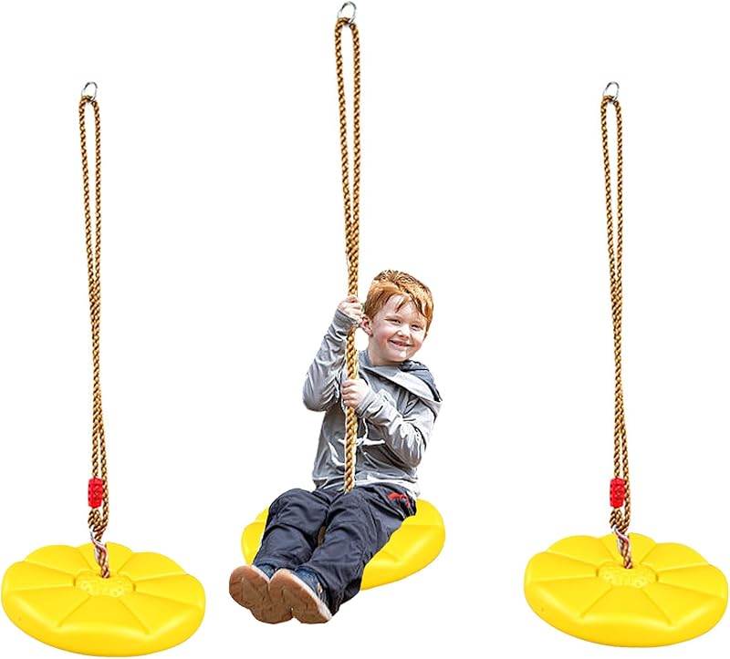 Aszaui Outdoor Swing Climbing Rope for Children and Adults, Climbing Rope Children Outdoor Plate Swing, Tree Swing for Indoors, Outdoors, Hanging Swing for Children up to 150 kg with