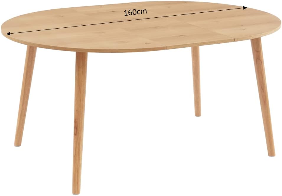 BAÏTA Oracle Oak Veneer Extendable Table 120 to 160 cm