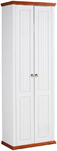 4-Piece Wardrobe Set White/Cherry Wood Coloured Hallway Furniture Hallway Furniture