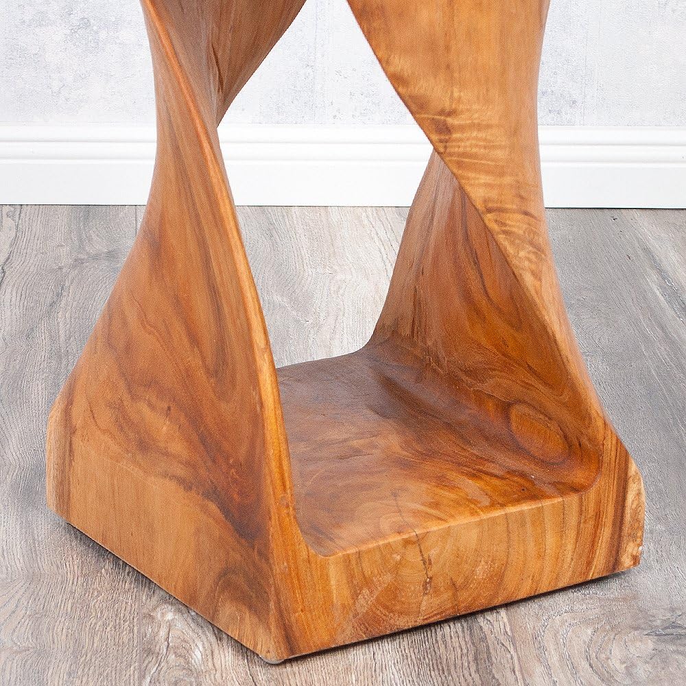 60 cm Suar Wood Side Table Telephone Table Solid Wood Decorative Column