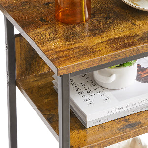 Side Table Bedside Table Sofa Table Coffee Table with 3 Tier Industrial Design Living Room Bedroom TMJ408H