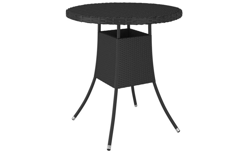 Garden Table Patio Table Balcony Table Dining Table Outdoor Table Garden Furniture Indoor Outdoor Black 70 x 70 x 73 cm Poly Rattan Steel Frame