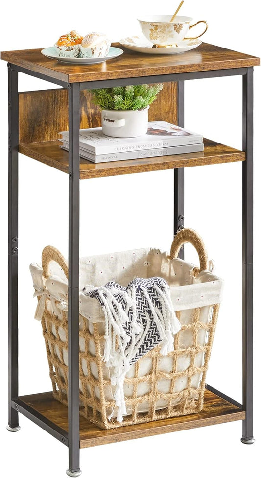 Side Table Bedside Table Sofa Table Coffee Table with 3 Tier Industrial Design Living Room Bedroom TMJ408H