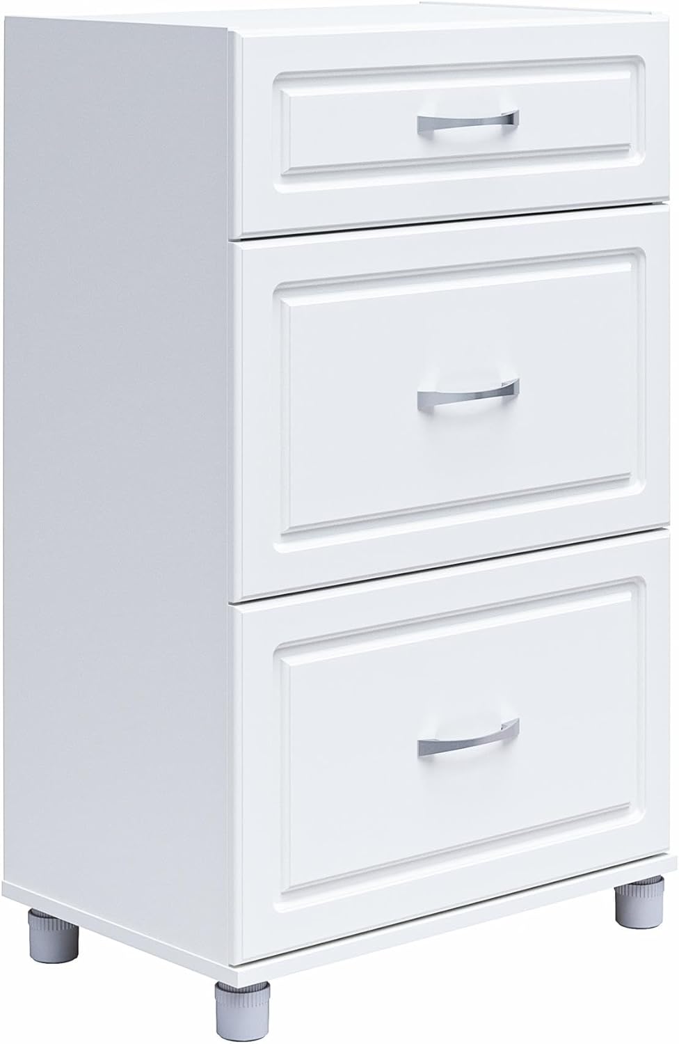 SystemBuild Evolution Kendall 24" 3 Drawer Base Cabinet - White