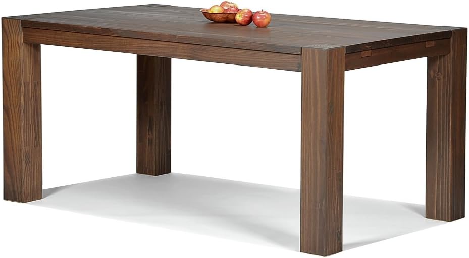 Seidel Rio Bonito Dining Table 160 x 90 cm B-Stock Colour Cognac Brown Pine Solid Wood, Oiled and Waxed Table, Optional: Matching Benches 160 x 38 cm