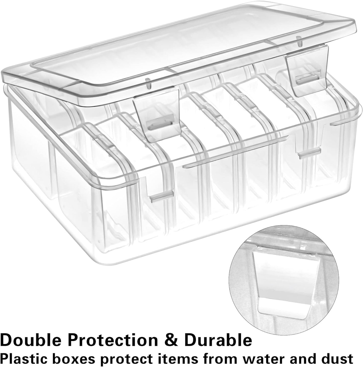 Mathtoxyz Small Bead Organizers, 15 Pieces Plastic Storage Cases Mini Clear Bead Storage Containers Transparent Boxes with Hinged Lid and Rectangle Clear Craft Supply Case