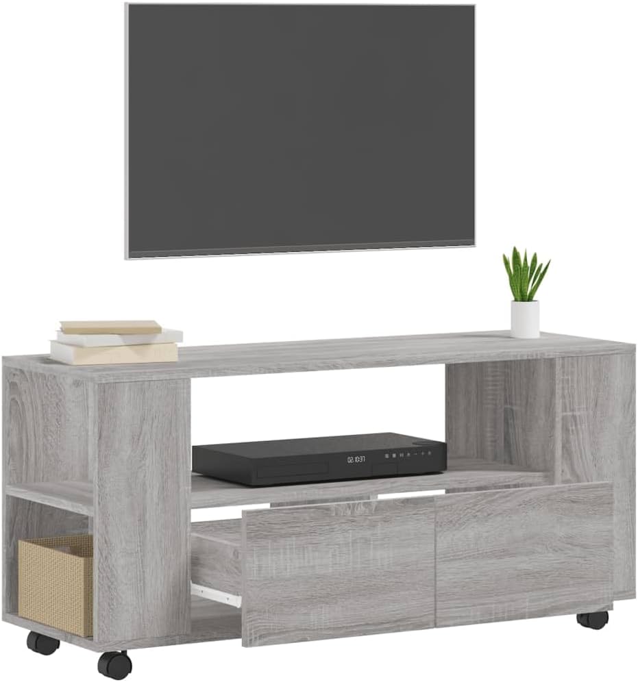 TV Cabinet TV Stand TV Cabinet TV Lowboard TV Board TV Cabinet Sideboard TV Shelf TV Table TV Stand Cabinet for Living Room Grey Sonoma 102 x 34.5 x 43 cm Wood Material