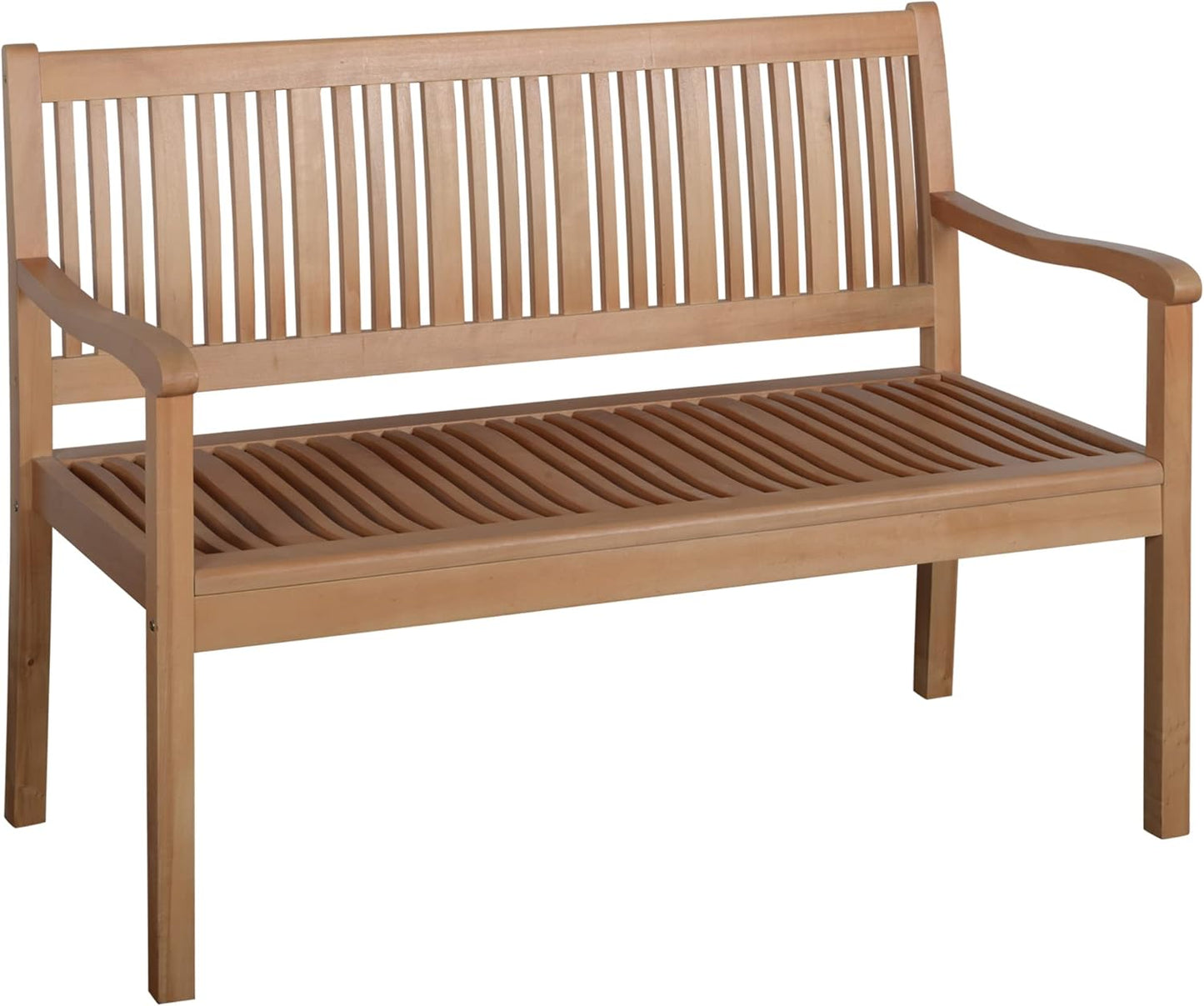 Garden Bench 2-Seater Wooden Park Bench up to 200 kg Bench Patio Bench with Backrests Garden Furniture Poplar Wood Yellow 126.8 x 62 x 91.3 cm