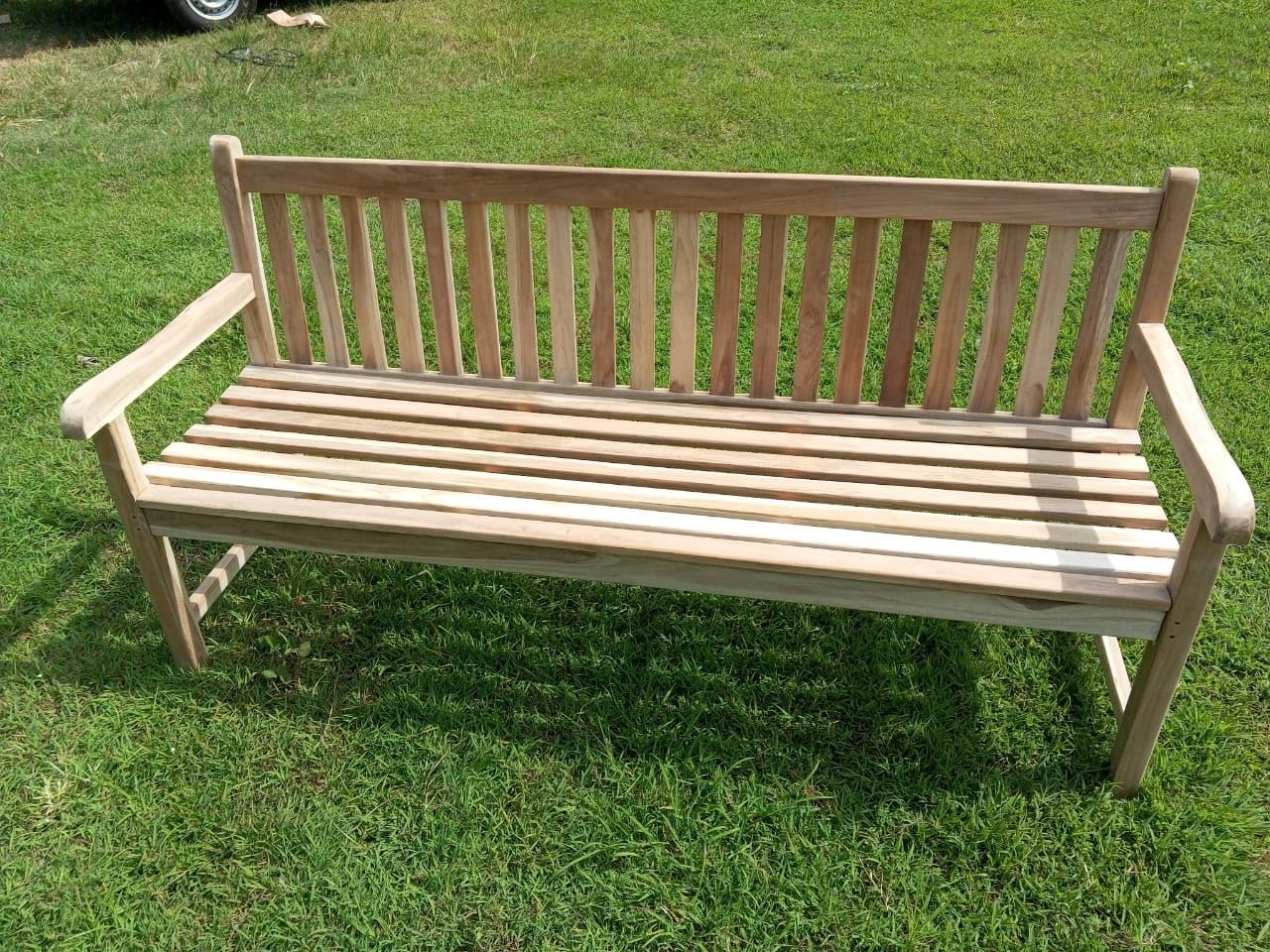 Solid Teak Bench 4-Seater Garden Bench Approx. 180 cm Wide Bench Park Bench Wooden Bench Teak Bench