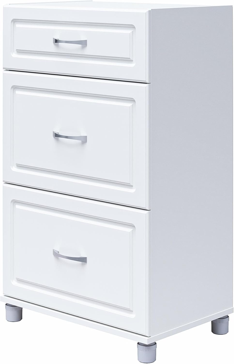 SystemBuild Evolution Kendall 24" 3 Drawer Base Cabinet - White