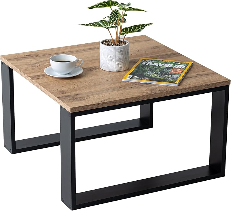 Mex-System Clif Small Coffee Table, Living Room Table, Side Table, 65 x 65 x 40 cm, Square Coffee Table, Ideal for Living Room, Room and Office, Smart Living Living Living Room Table, Modern, Wotan