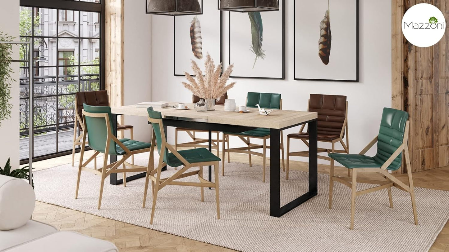 Dining Table Extendible 120 to 270 cm Colour: Sonoma Oak Matt Black