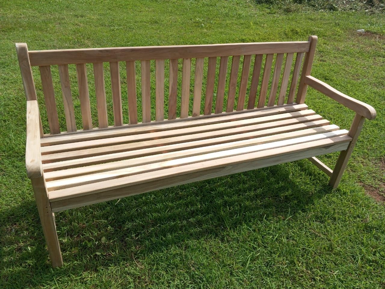 Solid Teak Bench 4-Seater Garden Bench Approx. 180 cm Wide Bench Park Bench Wooden Bench Teak Bench