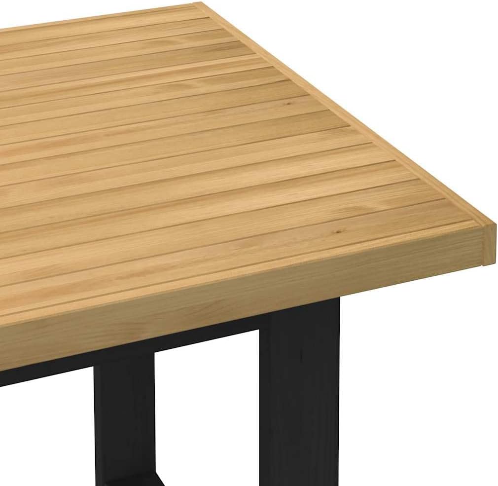 Noain Dining Table U-Shape Legs 160 x 90 x 75 cm Solid Pine Wood