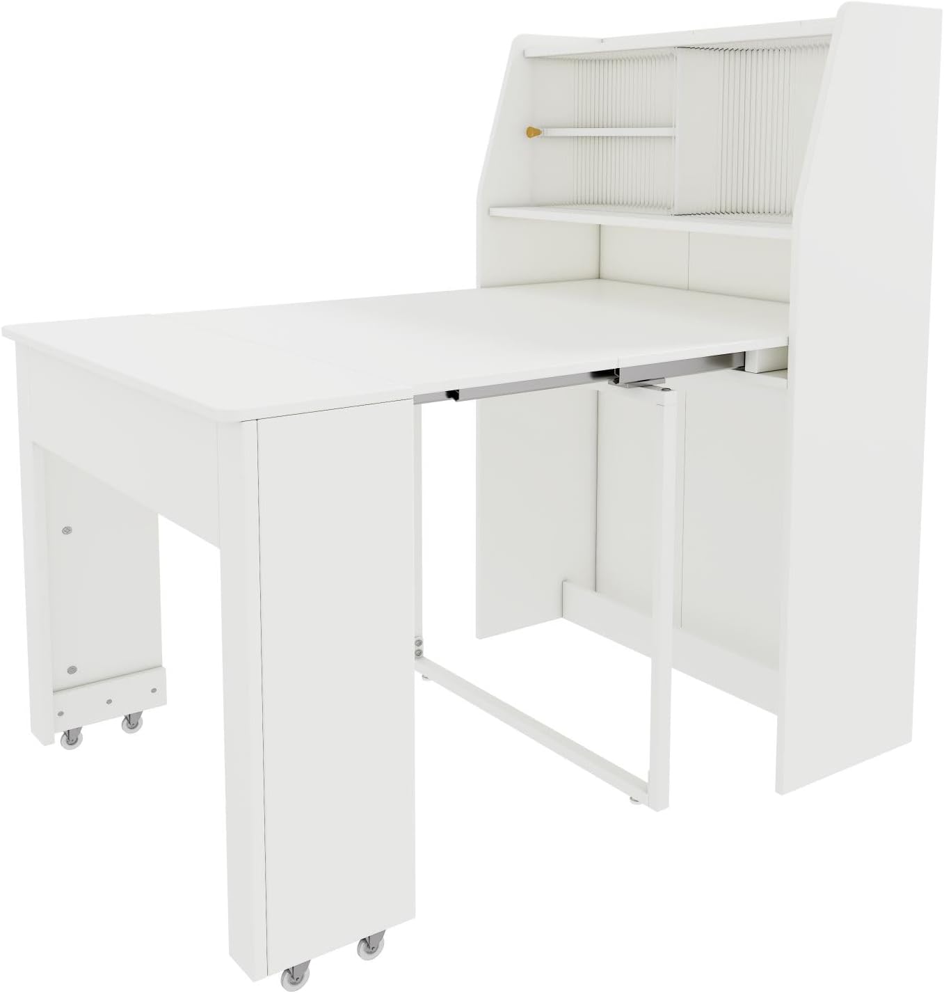 Dining Table, Small, Disposable Extendable Table, White Dining Room Storage Cabinet, Dining Table with Storage Space, Rectangular Dining Table, Coffee Lounge Table, Space-Saving,