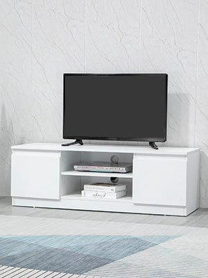 TV Lowboard TV Cabinet for TVs TV Chest of Drawers up to 55 Inch TV Cabinet Shelf White 120 x 39.5 x 40 cm