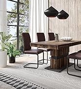 Vienna Dining Room Table / Compact Kitchen Table in Oak Look / Medium Insert in Black or White Mountable / Small Dining Table with Column Base / Column Table / 110 x 75 x 70 cm (W x H x D)