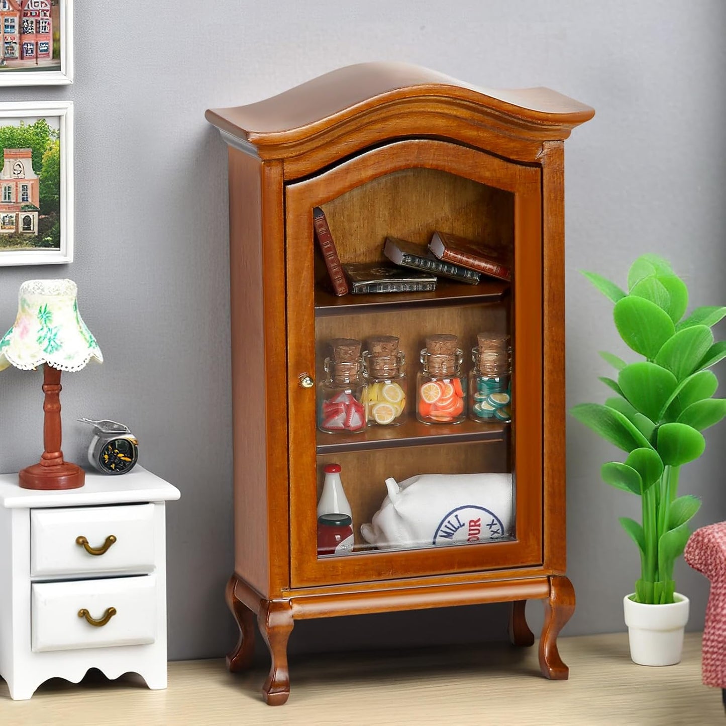 Miniature Cabinet Miniature Furniture Dollhouse Furniture Dollhouse Accessories Gnome Furniture Living Room Brown