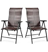 Folding Garden Lounger Polyrattan Recliner Sun Lounger with 2 Wheels, Deck Chair with 5-Way Adjustable Backrest, Weatherproof Rattan Lounger for Garden, Balcony and Patio, up to 150 kg