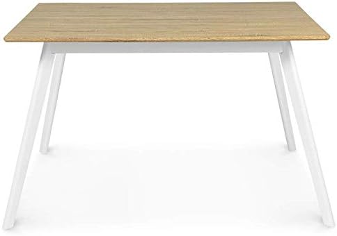 Scandinavian Extendable Table, Inga 120-160 cm, Wooden Top, White Legs