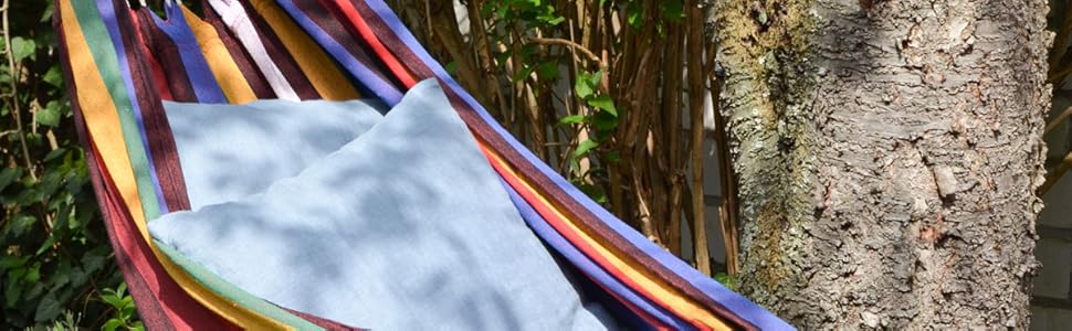 XXL Hammock 2 people 400X160 CM | Load Capacity up to 150 kg/100% Cotton | Amanka Multi-Person Hammock, multicoloured