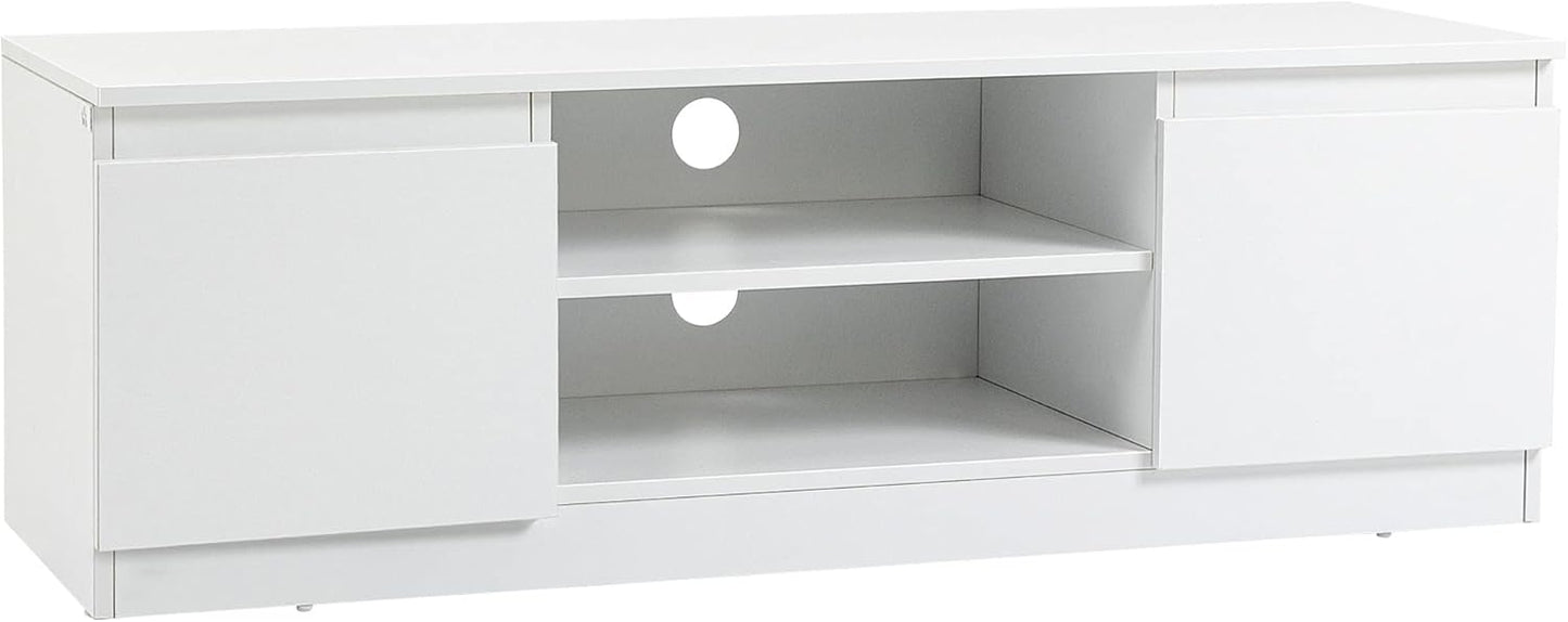 TV Lowboard TV Cabinet for TVs TV Chest of Drawers up to 55 Inch TV Cabinet Shelf White 120 x 39.5 x 40 cm