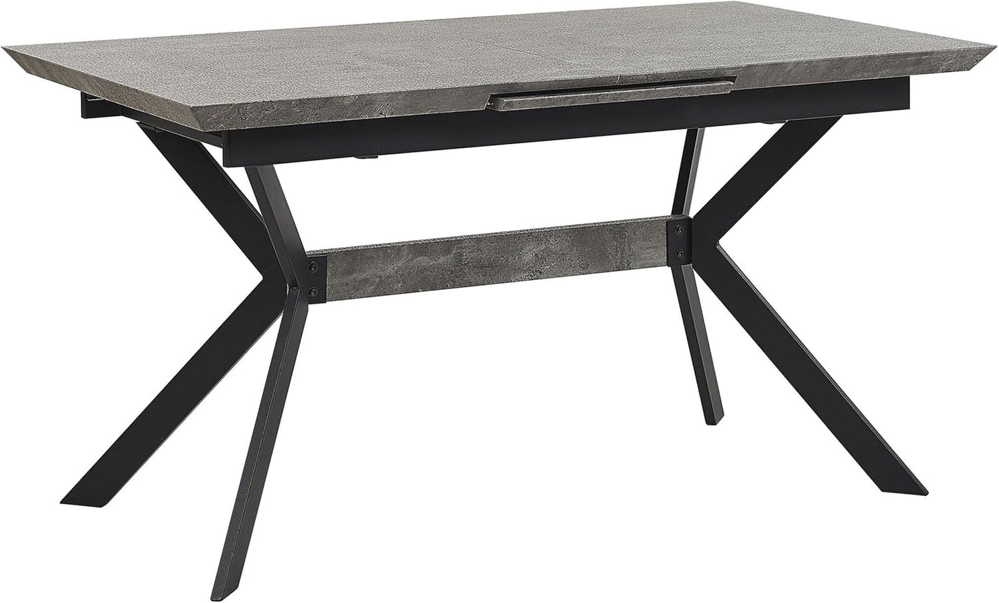 Dining Table Concrete Look Grey / Black 140/180 x 80 cm for 8 People MDF