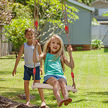 Ulikey Wooden Swing Seat, Children's Swing Can Hold 150 kg, Outdoor Swing for Adults, Garden Swing, Board Swing Made of Wood with Height Adjustable Rope for Outdoor Use