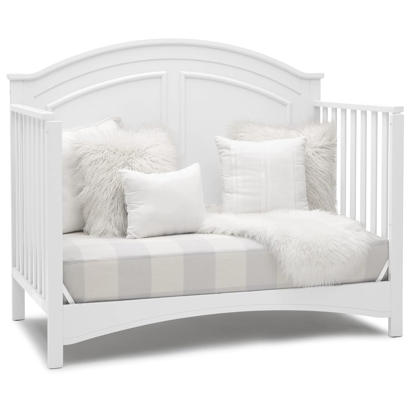 Delta Children Perry 6-in-1 Convertible Crib - Greenguard Gold Certified, Bianca White