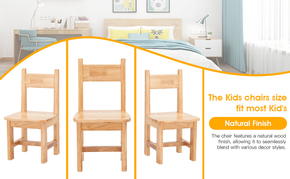 Pure Wood Solid Wood Children Chair for Kids, Kindergarten and Kids' Home Furniture-Pair Set(2 Same Chairs)