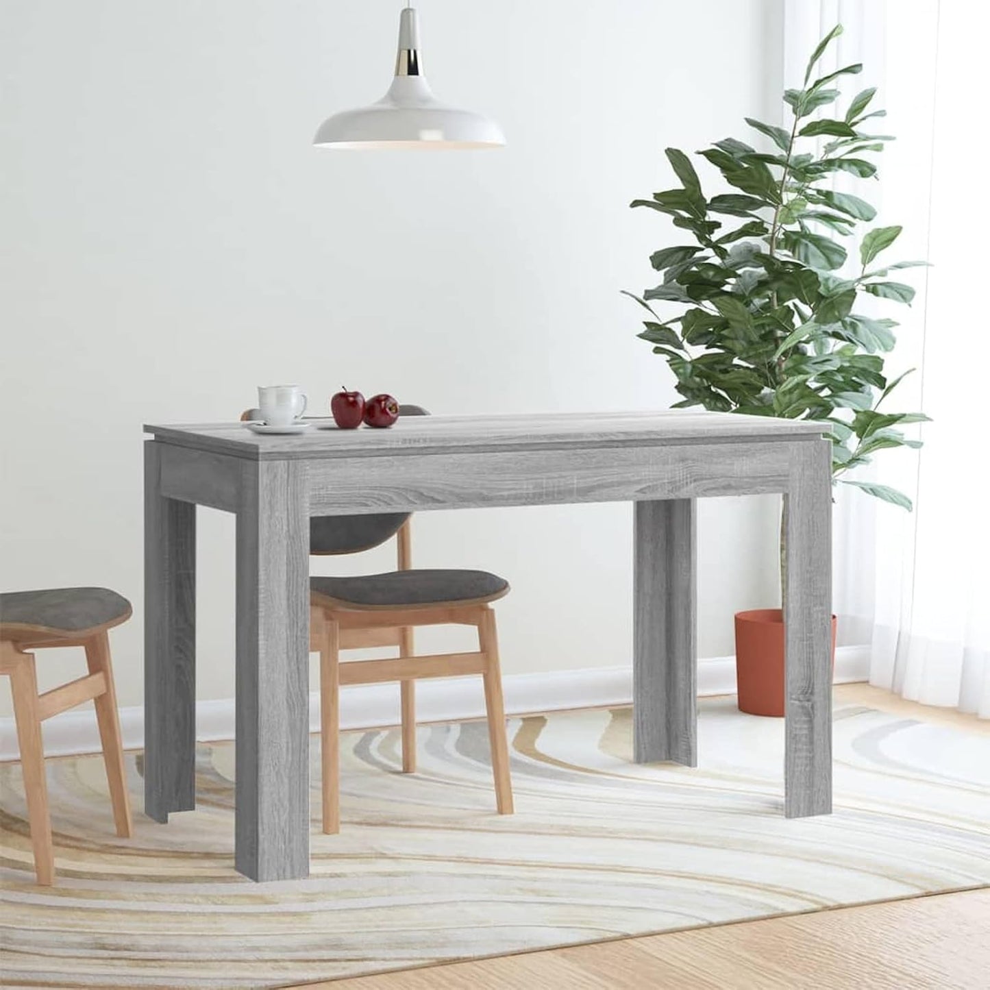 Dining Table Kitchen Table Dining Room Table for Dining Room Kitchen Grey Sonoma 120 x 60 x 76 cm Wood Material