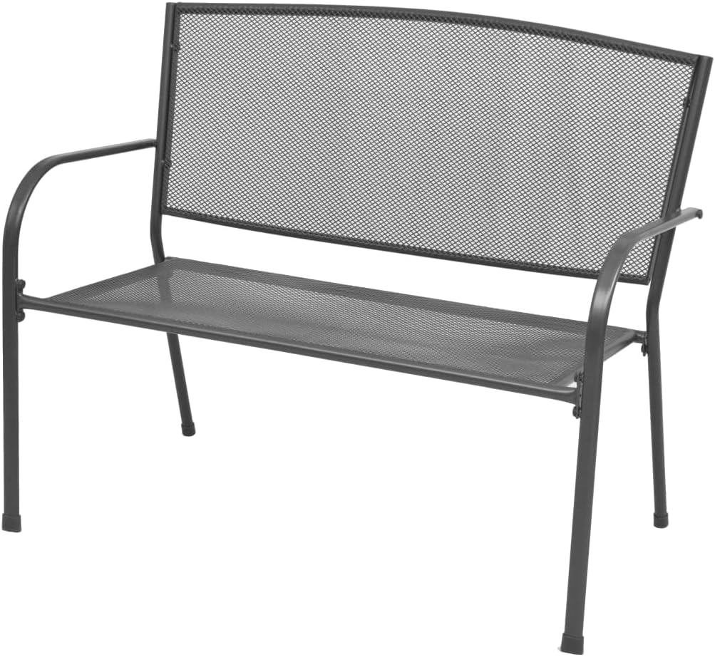 Banc de jardin avec accoudoirs Maille d'acier 108 x 60 x 88 cm