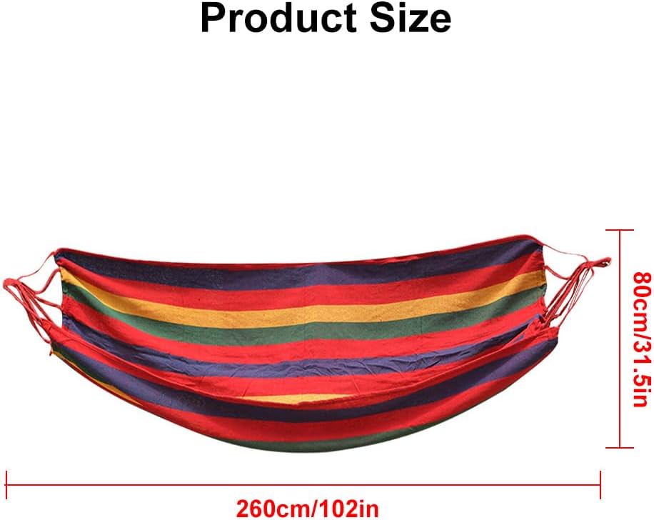 Outdoor Hammock, Portable Hammock for Garden, for One Person, Load Capacity Approx. 80 kg, with Storage Bag, Suitable for Outdoor Leisure, Beach, Garden, Balcony, 260 x 80 cm