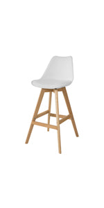 Bar Stool with Footrest Bar Stool with Backrest Black Beech Legs Seat Height 70 cm