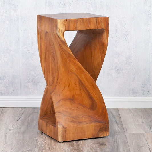 60 cm Suar Wood Side Table Telephone Table Solid Wood Decorative Column