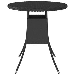 Garden Table Patio Table Balcony Table Dining Table Outdoor Table Garden Furniture Indoor Outdoor Black 70 x 70 x 73 cm Poly Rattan Steel Frame