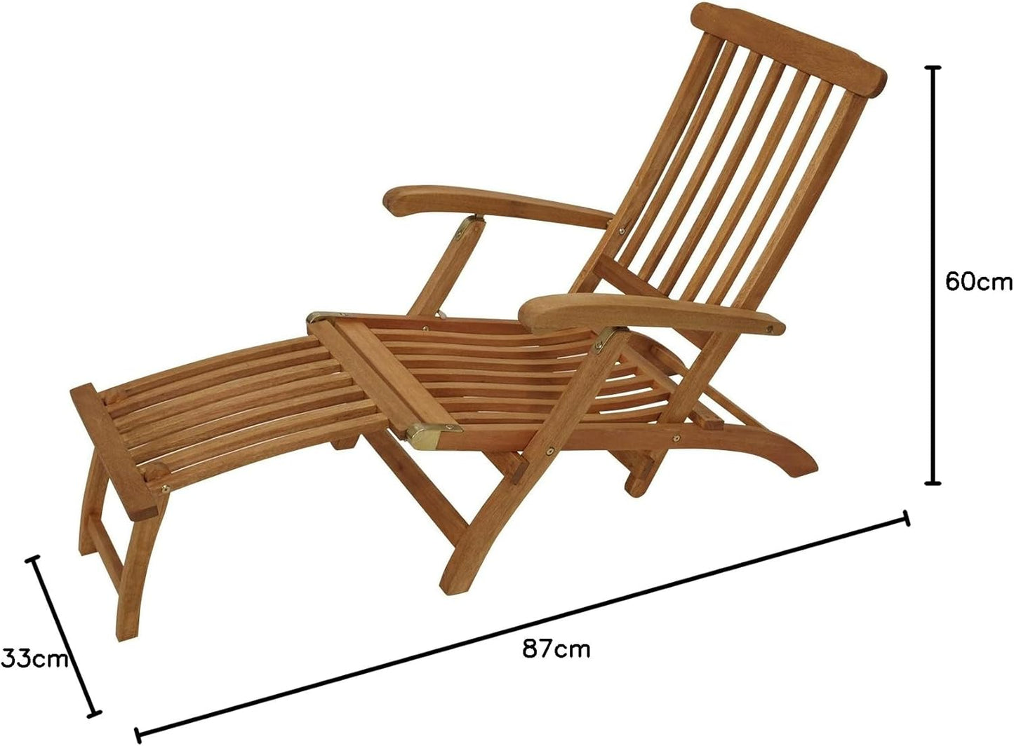 Deckchair, Garden Lounger, Foldable, Weatherproof, Sustainable Forestry