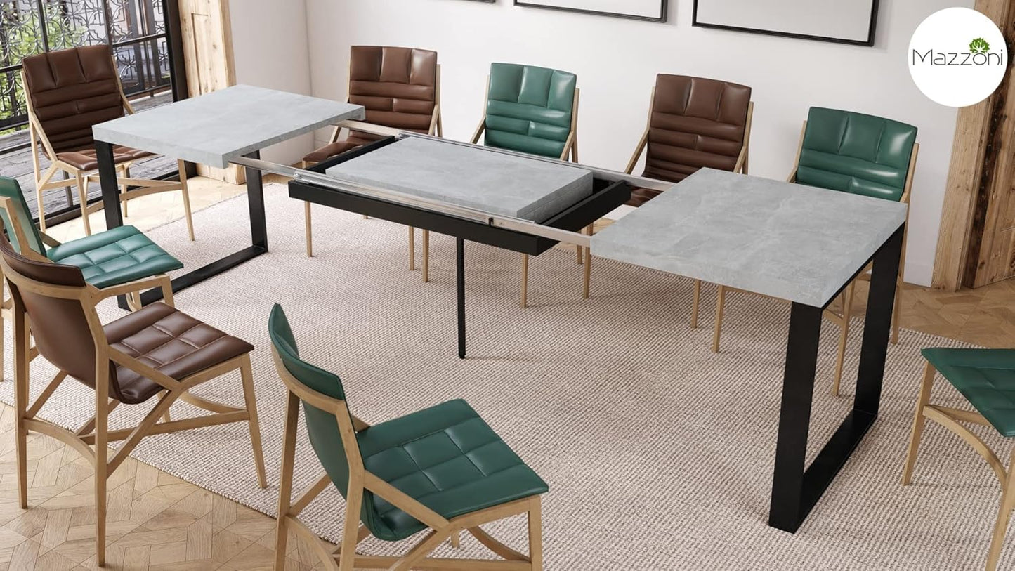 Mazzoni Avari Designer Dining Table Extendible 120 to 270 cm Colour: Concrete Matt Black