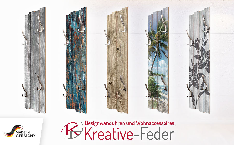 Kreative Feder Blossoms Shabby Chic Wooden Coat Rack Hallway Coat Rack Approx. 100 x 30 cm Made of MDF