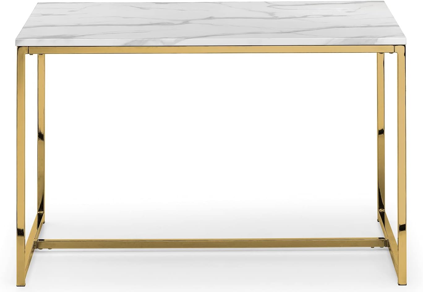 Scala Dining Table Gold Foil Covered MDF and Metal Marble and Gold 120 x 80