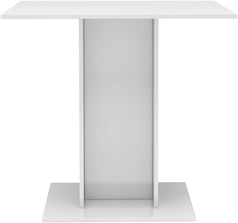 Dining Table High-Gloss White 80 x 80 x 75 cm Wood Material