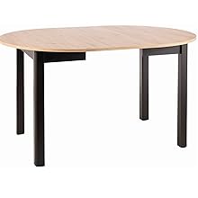 Design Dining Table GS-222 Oak Artisan Black Matt Round Extendable